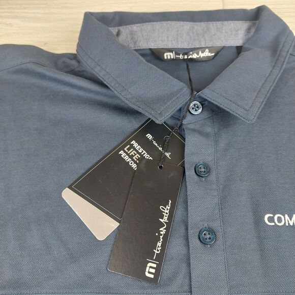 Travis Mathew Polo Shirt Mens XL Gray Short Sleeve Golf Logo Two Tone NWT - Picture 3 of 10